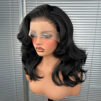 Perruques synthétiques Deep Wave avec dentelle frontale 13x6, ligne de cheveux naturelle, effet Body Wave, pour femmes noires