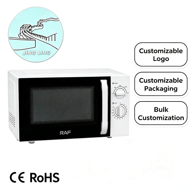 White 20L/25L Microwave Freestanding Table 1100W Input 700W Output EU Standard 220v 50hz Stainless Steel Oven for Cooking