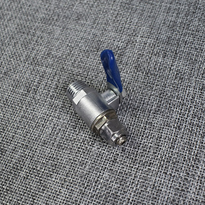 Robinet à bille en métal fileté de 1/2 pouce pour connecteur de purificateur d'eau avec poignée bleue - Product Image 2