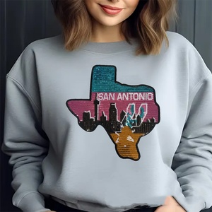 Logotipo del Equipo <span class=keywords><strong>de</strong></span> Baloncesto SAN ANTONIO, Diseño <span class=keywords><strong>de</strong></span> Transferencia Térmica con Pedrería Brillante para Camisetas <span class=keywords><strong>de</strong></span> Hombre - Product Image 4