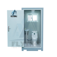 Toilettes préfabriquées en conteneur unique, WC modulaire portable, cabine de toilettes mobile extérieure, structure en acier, étanche