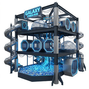 Parc d'aventure intérieur Pro-Arena de style industriel de luxe avec toboggan Donut et trampolines à ressorts robustes pour salle de sport pour jeunes - Product Image 1