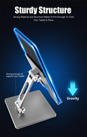 Support portable pour ordinateur portable avec rotation à 360° en alliage d'aluminium, hauteur réglable pour utilisation sur bureau