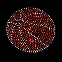 Hotfix Strass Sports Motif Presse à chaud Crystal Designs Modèle de strass personnalisé Transferts de fer sur patchs de basket-ball Bling