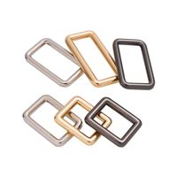 Grosir logam persegi panjang cincin gesper Slide Loop cincin untuk sabuk ransel tali anyaman tas hewan peliharaan kerah DIY aksesoris