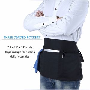 Tablier de taille avec 3 poches - Tabliers courts noirs pour serveurs et serveuses - Product Image 3