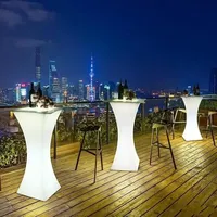 Table de bar LED en gros, 16 LED, table lumineuse à changement de couleur, étanche IP65, mobilier d'extérieur, table de cocktail LED pour événements et fêtes