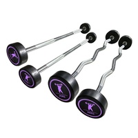 Ensemble d'haltères et barres de musculation droites mini, enveloppées de caoutchouc, pour usage domestique, idéal pour squats, exercices de fessiers et gain de masse musculaire