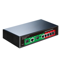 Switch PoE de Alto Rendimiento GPOE404 con 4 Puertos PoE Gigabit, Puerto Combinado de Uplink de 1 Gigabit y Ranura SFP