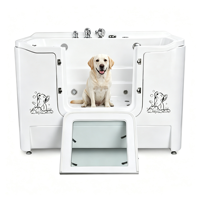 Baignoire Spa pour Animaux DPbathe Walk Door en Acrylique avec Ozone, Bain de Lait et Massage à Bulles pour Salon de Toilettage Canin