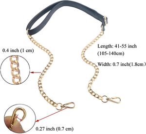 BEAULEGAN Purse Chain <b>Strap</b> Adjustable <b>Replacement</b> For Shoulder Crossbody <b>Bag</b> Inches Black Gunmetal - Product Image 2