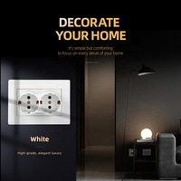 Blanco Negro Gris Oro PC Panel Empotrable en la pared Doble enchufe Schuko para el hogar Estándar DE LA UE 16A 250V Alemania Tomas de corriente