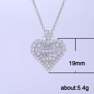 Collana con Ciondolo a Forma di Cuore in Pietra Preziosa Geometrica per Donne, Catena Classica per Fidanzamento - Product Image 5