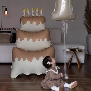 Decoración de Globos 3D de Dibujos Animados para <span class=keywords><strong>Pastel</strong></span> de <span class=keywords><strong>Cumpleaños</strong></span>, para Niños y Niñas, Accesorios para <span class=keywords><strong>Fotos</strong></span> y Arreglos - Product Image 3