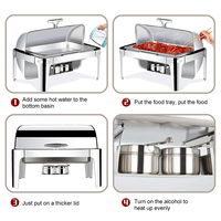 TIANXING 9L Calentador de Alimentos Hidráulico Blanco Dorado para Buffet, Plato de Mármol para Calentar Comida, Ideal para Grandes Eventos