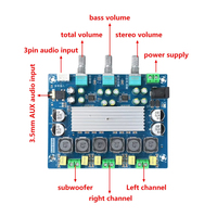 50W * 2 + 100W carte amplificateur de son double canal stéréo TPA3116D classe D 2.1 canaux amplificateurs Audio numériques Module AMP DC 8-24V