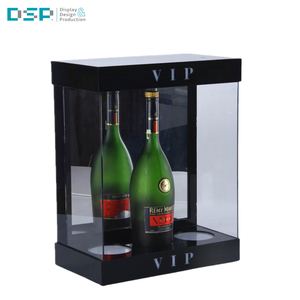 Étagère d'exposition de bouteilles de liqueur et de champagne en verre LED RGB de l'usine DSP Vietnam pour les bars de fête - Product Image 3