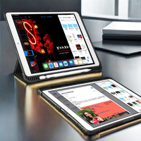 Sarung pelindung iPad Pro 11 inci, casing pelindung tahan guncangan dengan tempat pensil menampilkan tas Laptop dan lengan