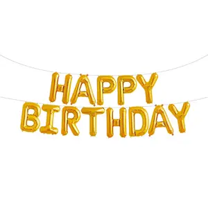 Venta al por mayor amazon rosa oro fiesta decoraciones-Conjunto de globos de helio de alta calidad, letras del alfabeto, feliz cumpleaños, 16 ", venta al por mayor, nuevo