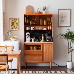 Japanese Style Solid Wood Sideboard Cherry Wood <b>Storage</b> Cabinet For Living Room Small Apartment <b>Narrow</b> Design - Product Image 2