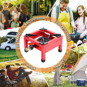 Bếp <span class=keywords><strong>gas</strong></span> du lịch ngoài trời một bếp đơn mặt đỏ, bếp <span class=keywords><strong>gas</strong></span> bằng gang - Product Image 4