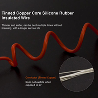 High Temperature Silicone Cable for Testing Instruments 300 500V Flame Retardant Flexible Wire -60 to 200