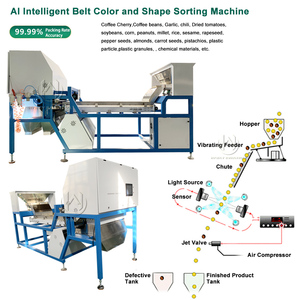 AI Intelligent 500-4000kg/h Belt Crawler Moel Coffee <strong>Beans</strong> Cherry Almonds Olive Garlic Plastic Color Sorter <strong>Sorting</strong> Machine - Product Image 6