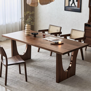 Table à manger en bois massif personnalisable épaissie grande <span class=keywords><strong>planche</strong></span> pour hôtel appartement villa-table à thé pour restaurant ou usage domestique - Product Image 1