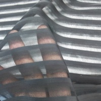 La mode rayure jacquard mousseline de soie demi voir à travers la robe d'été pure châle tissu