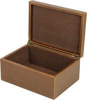 Boîte à souvenirs en bois de grande taille, avec cadre en bois et revêtement en simili cuir, idéale pour ranger des accessoires précieux et des objets divers sur le bureau