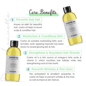 Huile d'extrait de graines de ricin 100% pure, soin polyvalent de la peau, adoucissant multi-usages pour la peau - Product Image 2