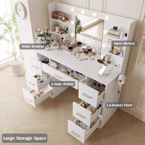 Ama Zon Commode en bois personnalisable avec miroir à lumière <span class=keywords><strong>LED</strong></span> Mobilier de maison pour filles pour la chambre à coucher ou l'école-<span class=keywords><strong>Amazon</strong></span> Custom - Product Image 6