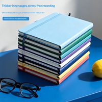 Carnet de notes professionnel en cuir PU A5 avec reliure parfaite, couverture rigide épaissie, personnalisable avec logo, idéal comme cadeau d'entreprise