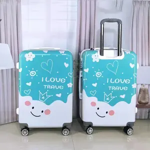 Hot Selling Wholesale 20 Inch Waterproof ABS PC Cartoon Pattern Carry-on Travel Luggage Suitcase