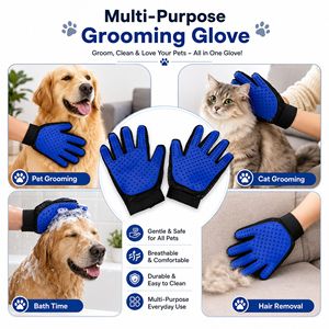 Gants anti-poils pour chat et chien, en silicone rouge, antistatiques, pour toilettage, bain, massage, soins des animaux - Product Image 4