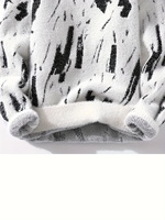 Pull en tricot jacquard chaud d'hiver personnalisé 100% pull en tricot à col rond et fourrure en nylon pour hommes