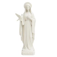 WeiVista Statue de la Vierge Marie en résine aspect marbre blanc Lourdes Figurine Fournisseur Vente en gros Décoration religieuse pour la maison