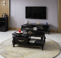 Ensemble de meubles de salon de luxe : meuble TV et table basse, style palais français, meubles décoratifs de villa à la française