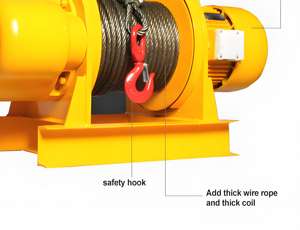 Cabrestante eléctrico JKD T de <span class=keywords><strong>1</strong></span> a 5T, polipasto de estructura compacta, cuerda de alambre de 50m con control remoto - Product Image 6