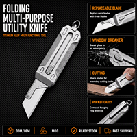 Couteau de poche télescopique TGZUO Utility EDC, couteau de camping portable pour l'extérieur, couteau de chasse, couteau tactique d'urgence en titane