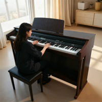 Professional 88-Key Digital Piano with LCD Display and Touch Response