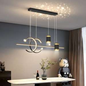Starry Sky <b>Chandeliers</b> Modern Nordic Kids Room Dining Room Design Long Strip Pendant <b>Light</b> - Product Image 3