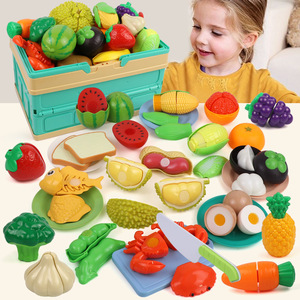 Jouets de cuisine pour enfants, fruits et légumes en plastique simulés, découpe et pelage de fruits et légumes pour bébés - Product Image 1