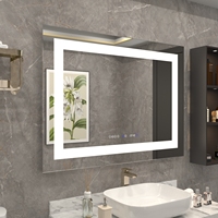 Miroir LED de vanité pour hôtel, personnalisé en usine, longueur sur mesure, avec éclairage mural UL, dégivreur tactile, verre de sécurité 5 mm, CCT 3000K-6000K