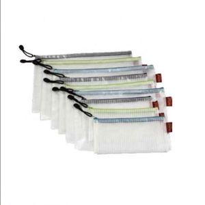 Pochettes à fermeture éclair en maille plastique SAM, sacs de classement à fermeture éclair, dossiers, portefeuilles imperméables pour l'école, le bureau, les stylos, les crayons - Product Image 2