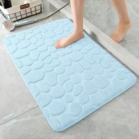 Kopfstein pflaster geprägte Badezimmer Bade matte Korallen vlies rutsch fester Teppich in Badewanne Boden teppich Duschraum Fuß matte Memory Foam Pad