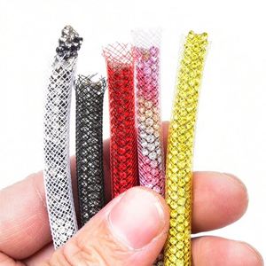 Nuevo estilo: Cordón redondo de 6 mm con diamantes de imitación y malla para capuchas de sudaderas, correas de fundas de teléfono y proyectos DIY - Product Image 3