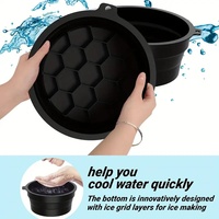 Bassin à glace pliable avec bac à glaçons intégré-Bassin de relaxation de refroidissement en silicone portable, conception durable et adaptée aux voyages