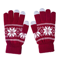 Moufles ou Gants en Tricot Acrylique Noirs Chauds d'Hiver Tactiles à Logo Personnalisé