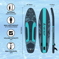 Tabla de Paddle Surf Inflable de PVC de 10.6'x33"x6" OEM de Fábrica, 330lbs, con Tecnología Drop Stitch DWF, Certificaciones CE ROHS REACH, Gráficos Personalizados, Bomba y Kit de Reparación